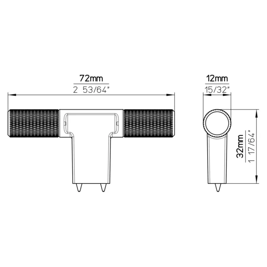 Siro Knop Fez zwart 72 mm