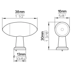 Siro Knop Fleur zwart 38mm