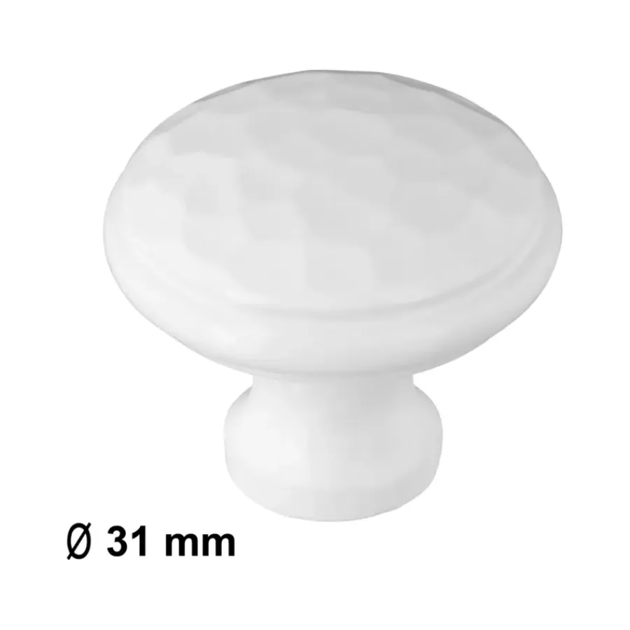 Geen Knop Hamerslag wit 31mm