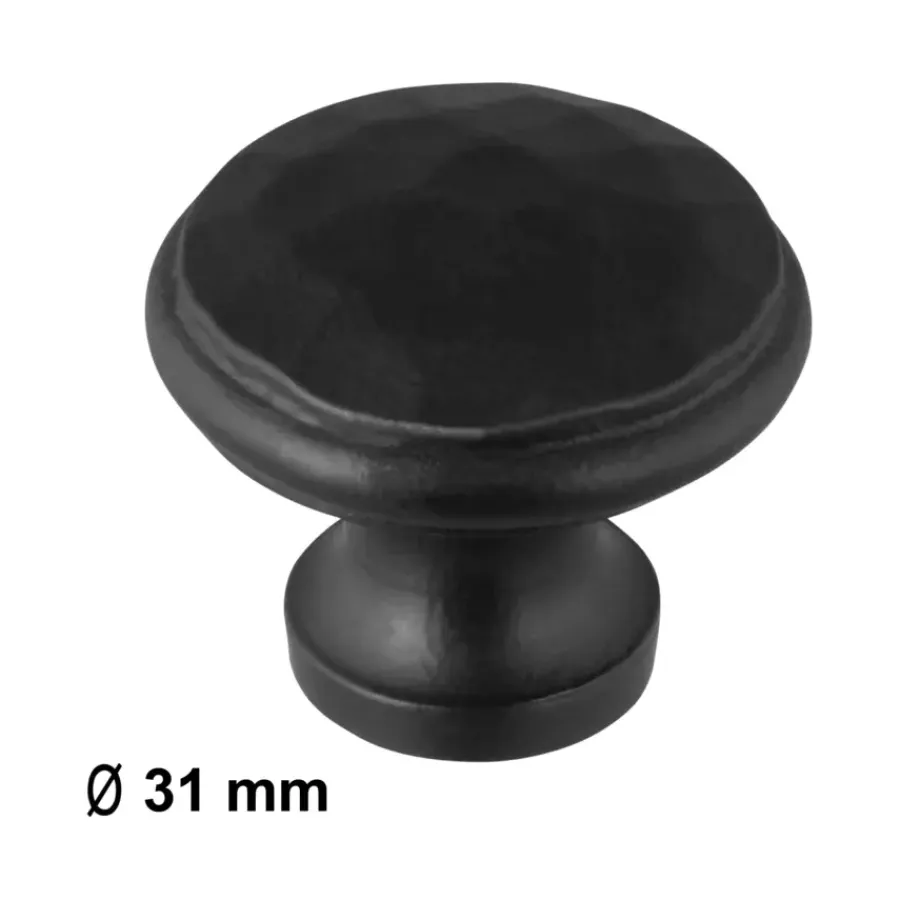 Geen Knop Hamerslag zwart 31mm
