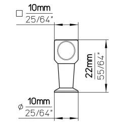 Siro Knop Jelle messing gezwart 10mm