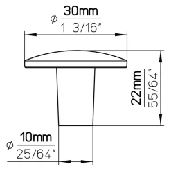 Siro Knop Jelte mat zwart 30mm