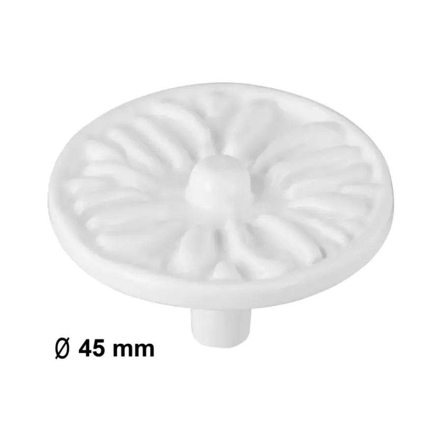 Geen Knop Lyam wit 45mm