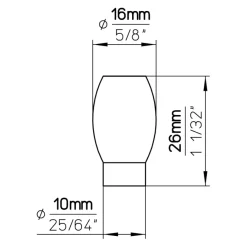 Siro Knop Maud rvs look 15mm