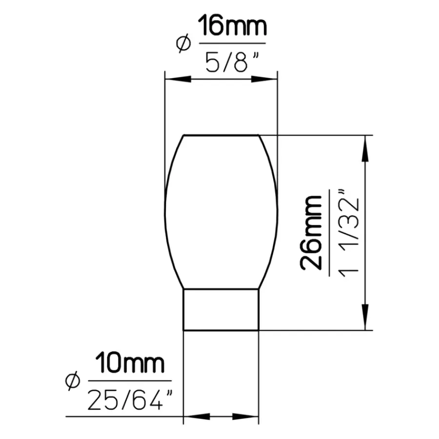 Siro Knop Maud zwart 15mm