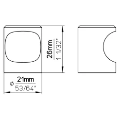 Siro Knop Noa rvs 21mm