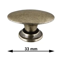 Geen Knop Ovaal messing antiek 33mm
