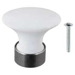 Geen Knop Ovaal wit 32mm