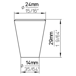 Siro Knop Phoebe rvs 24mm