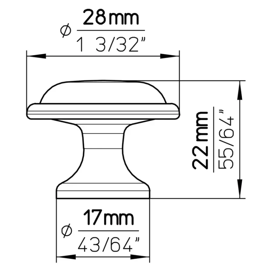 Siro Knop Quinty messing antiek 29mm