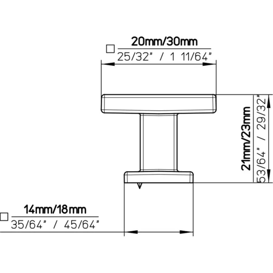Siro Knop Saar zwart 30mm