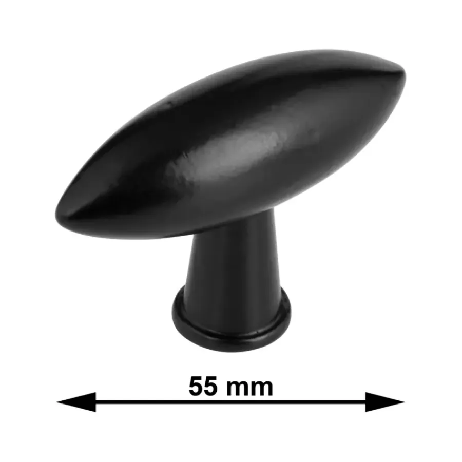 Geen Knop Senna zwart 55mm