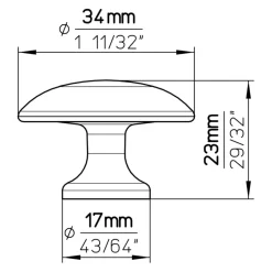 Siro Knop Sophia chroom glans 35mm