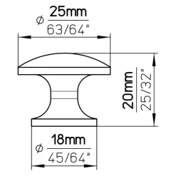 Siro Knop Sophia zwart 25mm