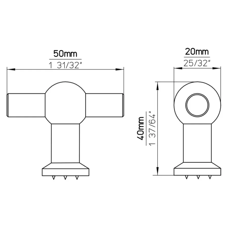 Siro Knop Thea chroom glans 50mm