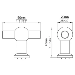 Siro Knop Thea wit 50mm