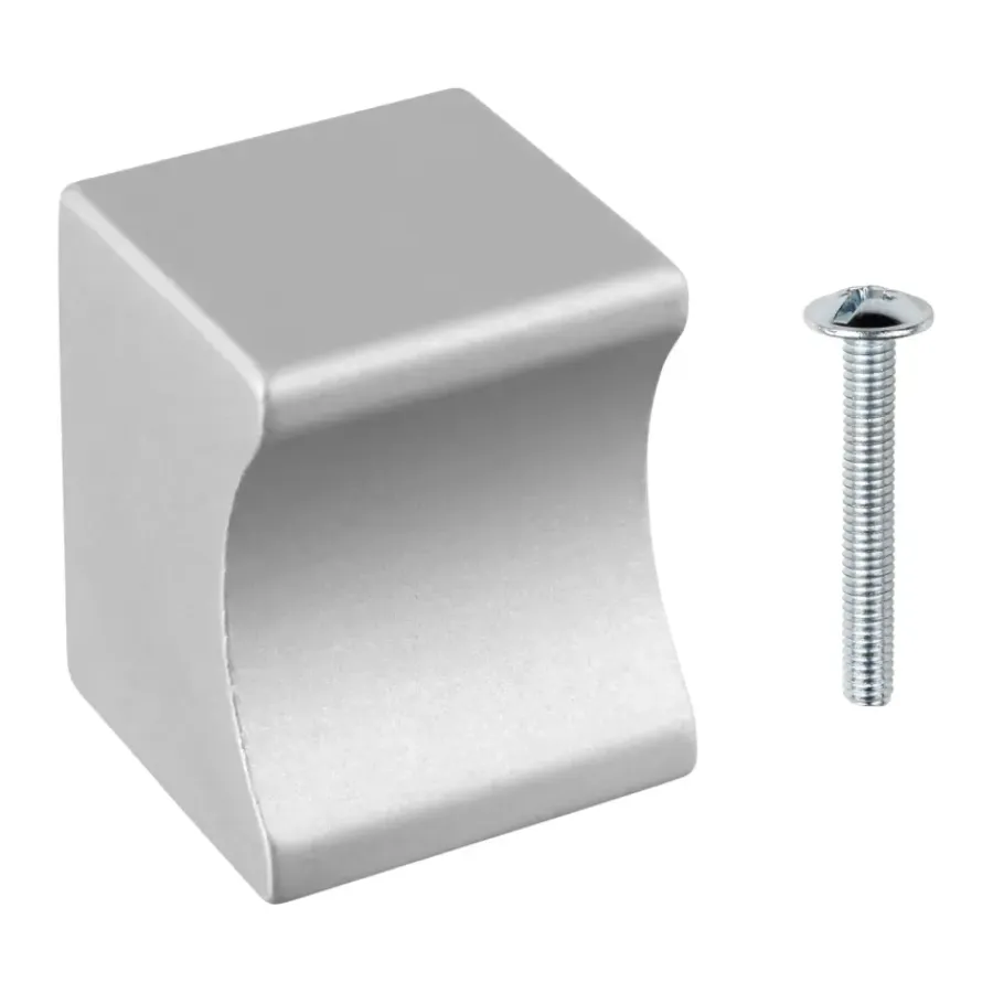 Geen Knop Vierkant aluminium 19mm