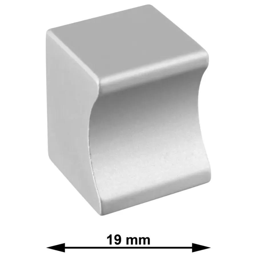 Geen Knop Vierkant aluminium 19mm