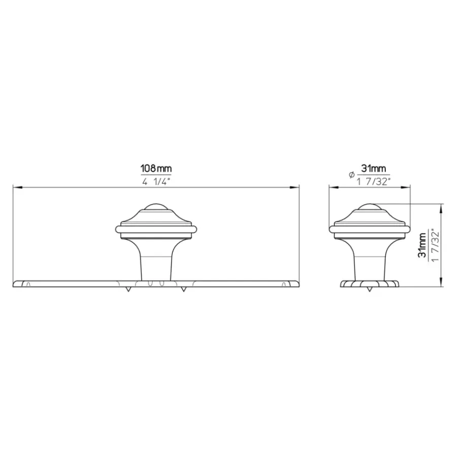 Siro Knop Violet tin look 108mm