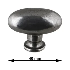 Geen Knop Warwick tin look 40mm