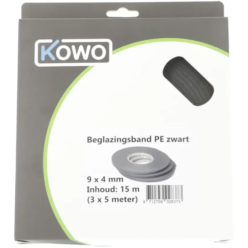 Kowo beglazingsband 4 x 9 mm 15 m