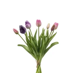 Emerald Kunsttulp bundel 40 cm roze/paars 7 stuks