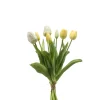 Emerald Kunsttulp bundel 40 cm wit/geel 7 stuks