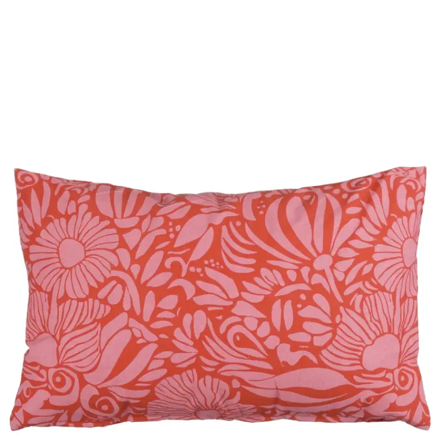 Geen Kussen bloemen roze - l55xb35xh10cm