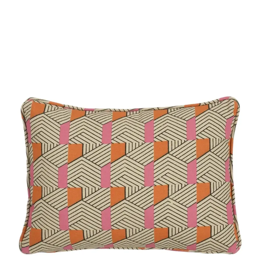 Geen Kussen graphic oranje - l35xb25xh10cm
