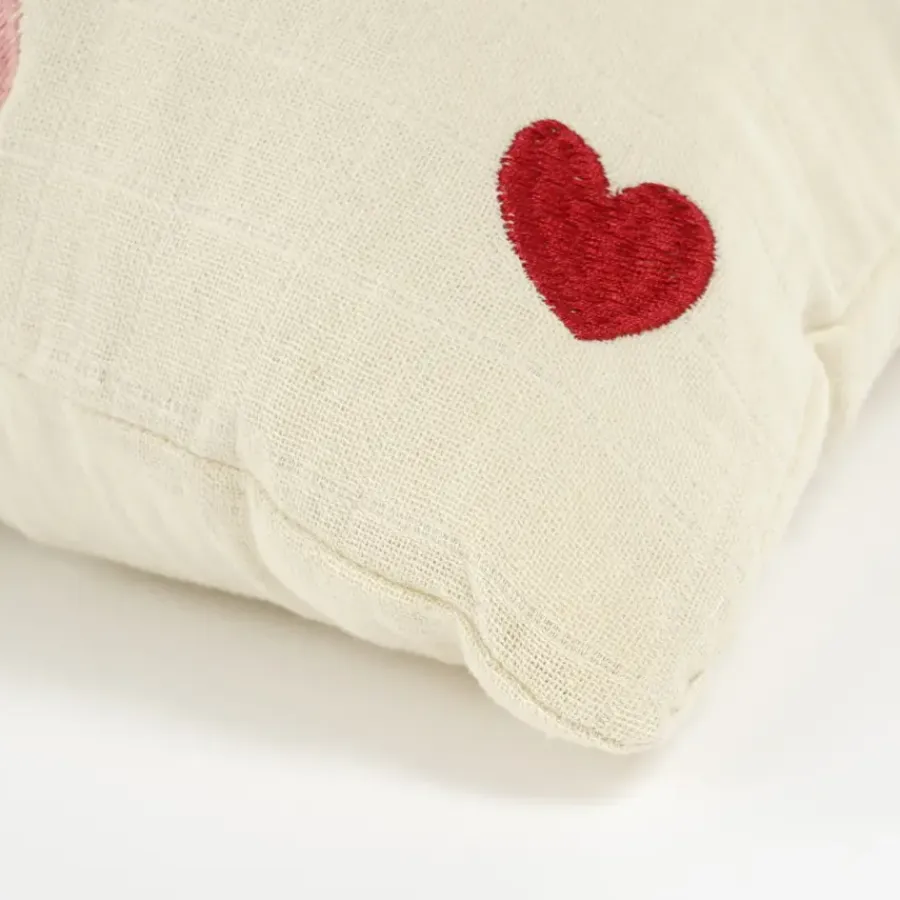 Geen Kussen hart off white - l55xb35xh10cm