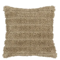 Geen Kussen pluche streep beige 45 x 45 cm