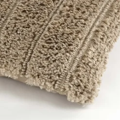 Geen Kussen pluche streep beige 45 x 45 cm