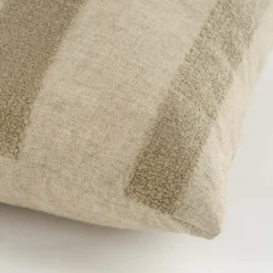 Geen Kussen print streep taupe 45 x 45 cm