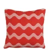 Geen Kussen rood scallopes - l45xb45xh10cm