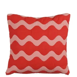 Geen Kussen rood scallopes - l45xb45xh10cm