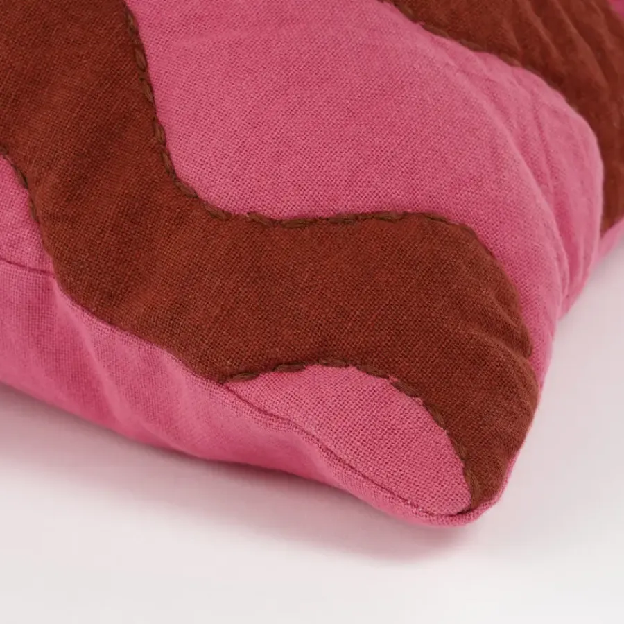 Geen Kussen roze waves - l45xb45xh10cm