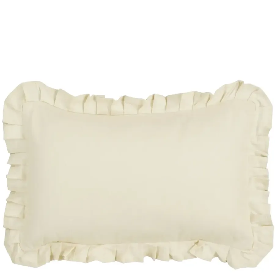Geen Kussen ruffled beige - l55xb35xh10cm