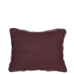 Geen Kussen ruffled bordeaux 35 x 25 cm