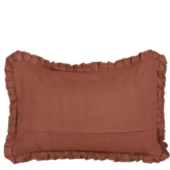Geen Kussen ruffled bruin - l55xb35xh10cm