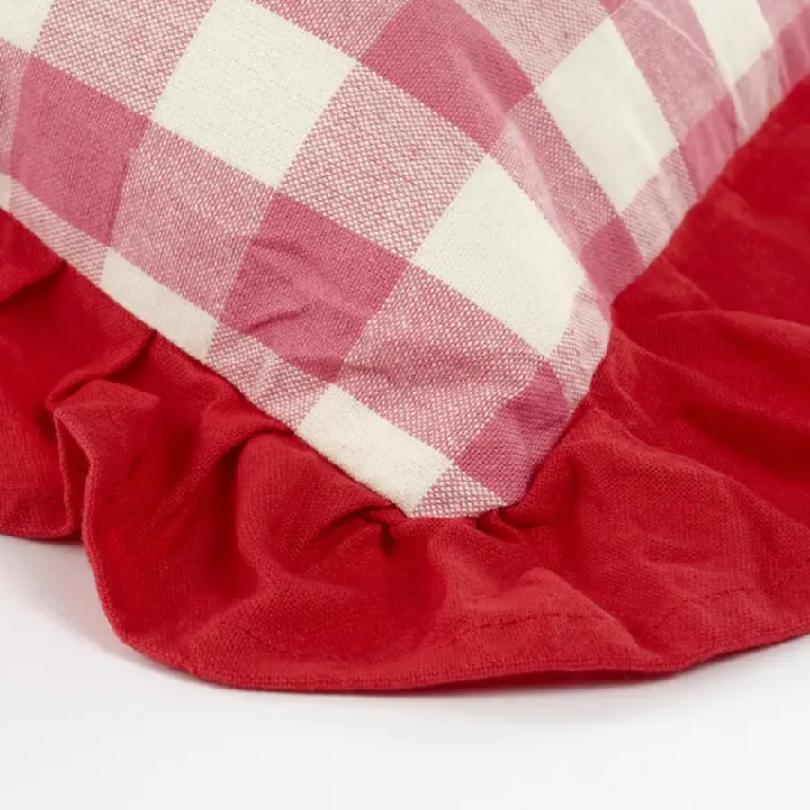 Geen Kussen ruit roze - l55xb35xh10cm