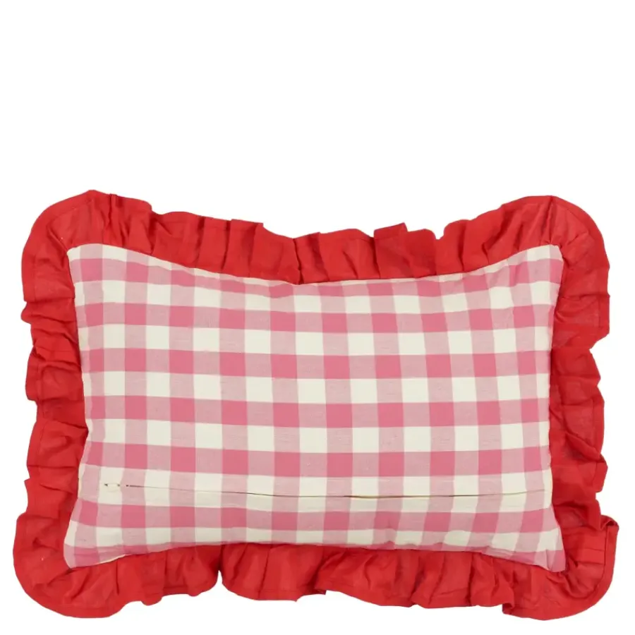 Geen Kussen ruit roze - l55xb35xh10cm