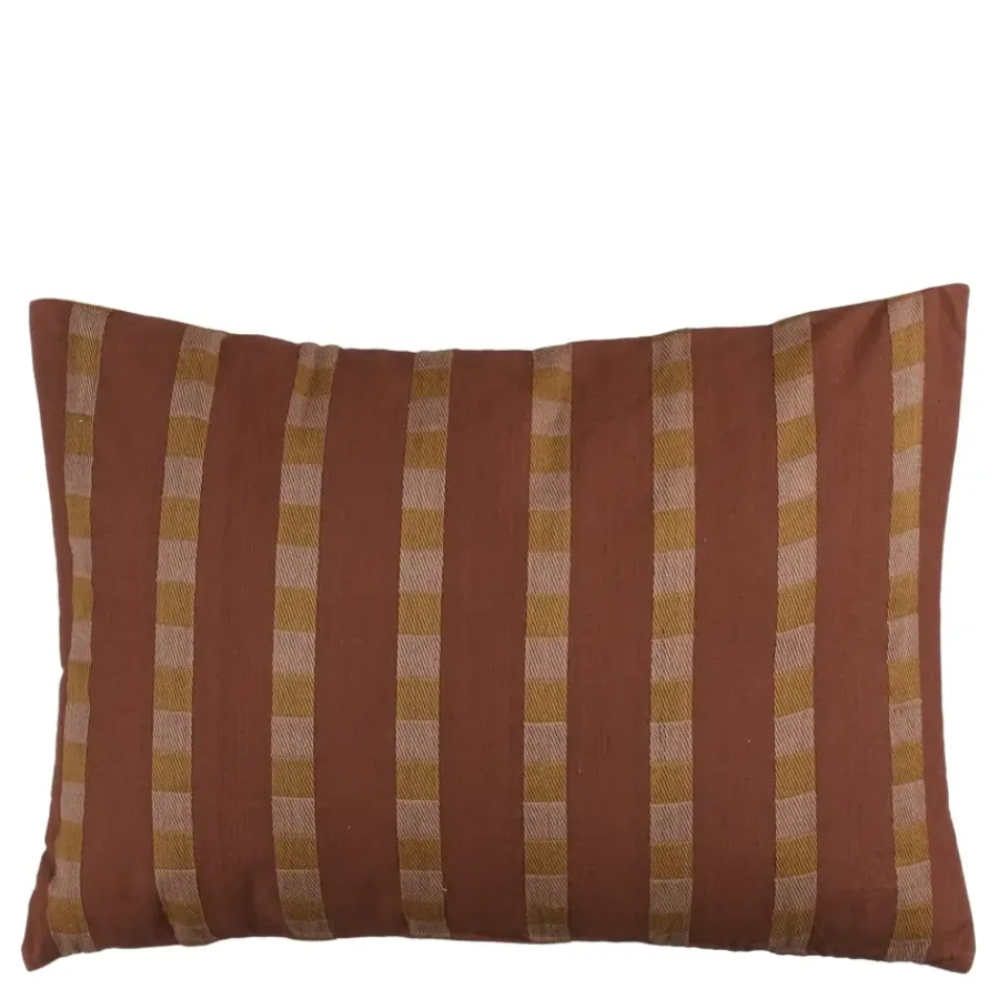 Geen Kussen streep donker bruin - l70xb50xh10cm