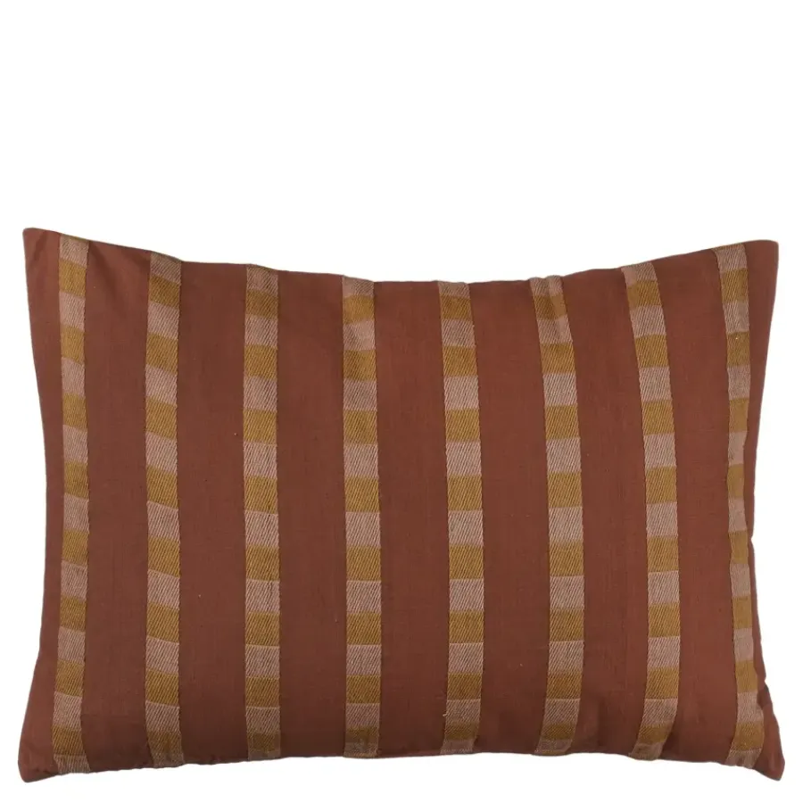 Geen Kussen streep donker bruin - l70xb50xh10cm