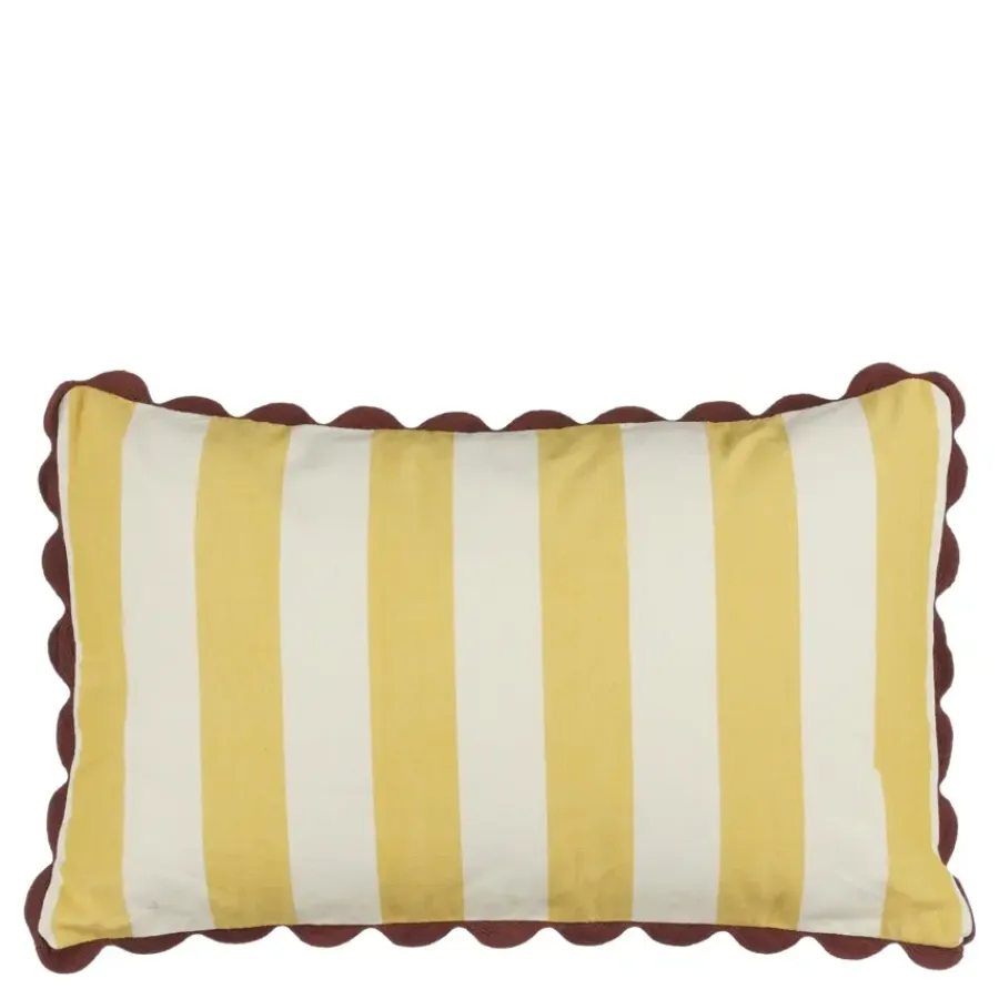 Geen Kussen streep geel - l55xb35xh10cm