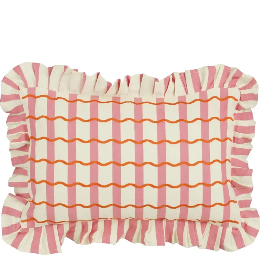 Geen Kussen wave roze - l55xb35xh10cm