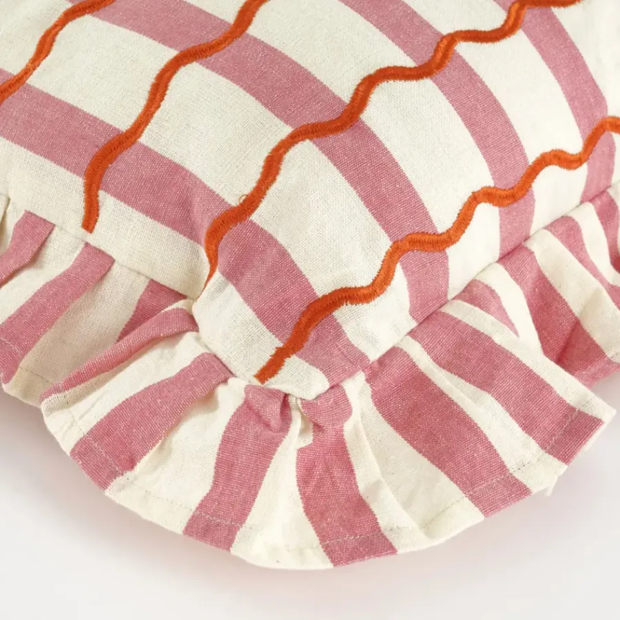 Geen Kussen wave roze - l55xb35xh10cm