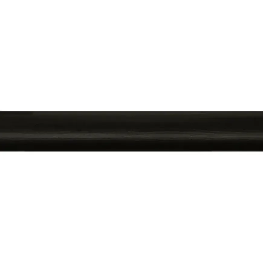 Kwartrond grenen gelakt zwart 16x16mm 270cm
