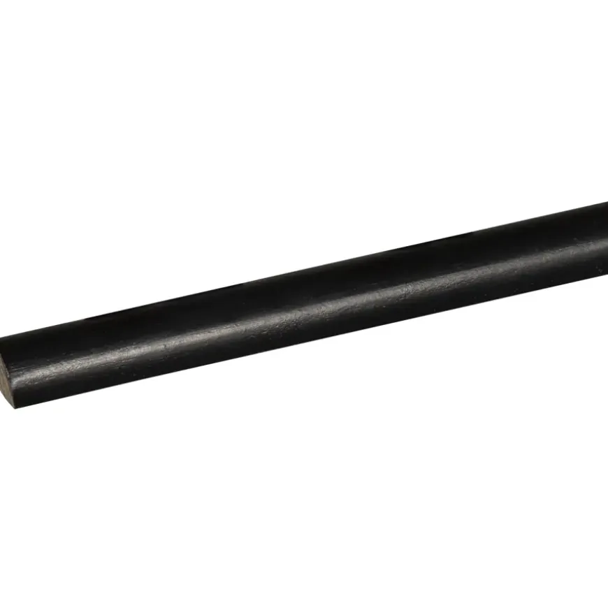 Lat kwartrond grenen zwart gelakt 7x7mm 270cm