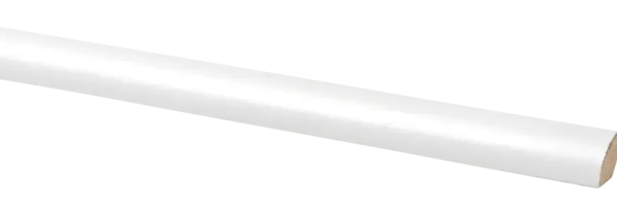 Lat kwartrond zelfklevend MDF wit folie 13x13 mm 260 cm