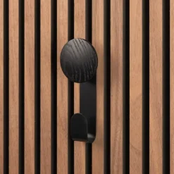 Lattenwand accessoire hanger zwart hout